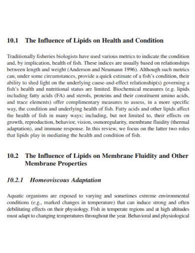 influence of lipids