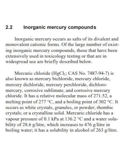 inorganic mercury compounds