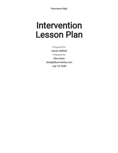 intervention lesson plan template