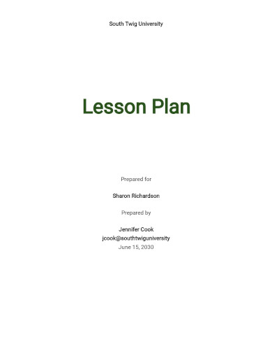 lesson plan outline template