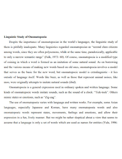 linguistic study of onomatopoeia