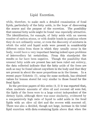 lipid excretion