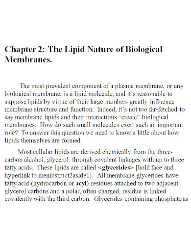 lipid nature of biological membranes