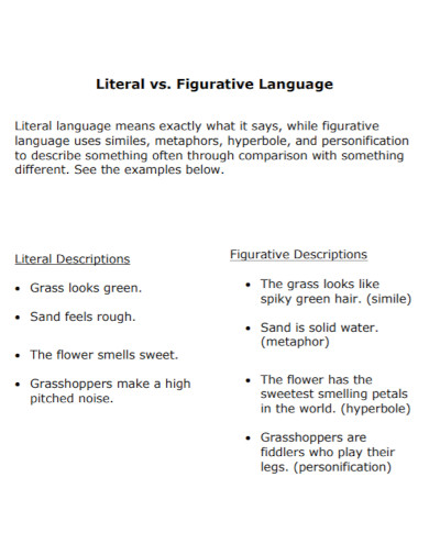 literal vs figurative language
