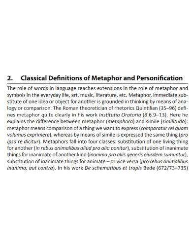 metaphor and personification