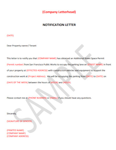 notification letterhead