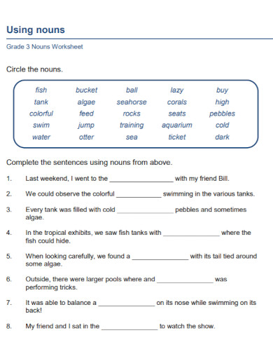 nouns worksheet in pdf