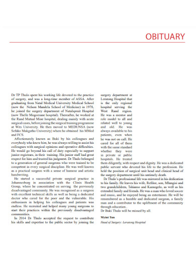 obituary in pdf