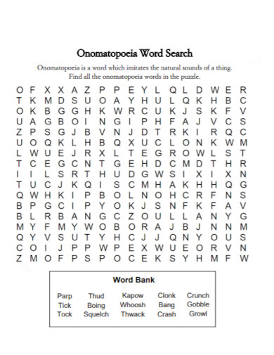 onomatopoeia word search 