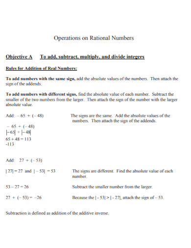 operations on rational numbers in pdf