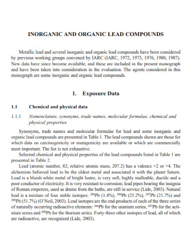 organic and inorganic compounds
