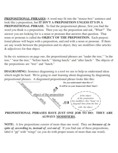 prepositional phrases workbook