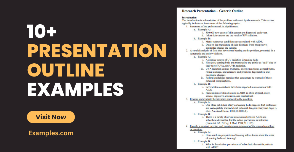 how to present the outline of the presentation