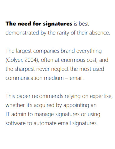professional email signature in pdf