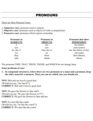 pronoun cases