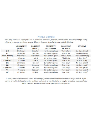 pronoun examples in pdf
