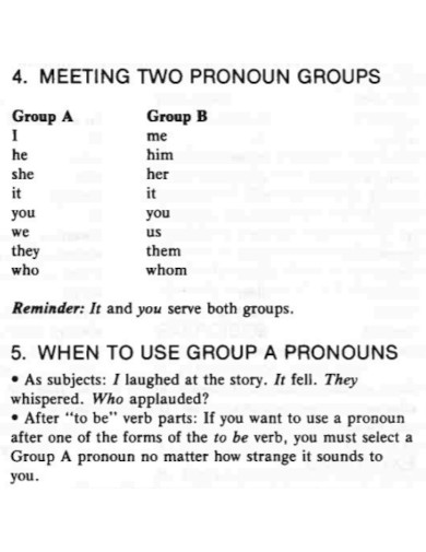 pronoun groups