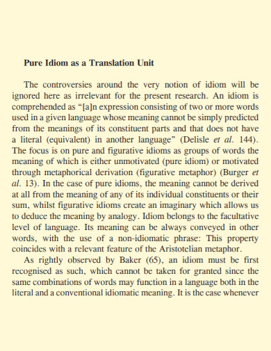 pure idiom as a translation unit