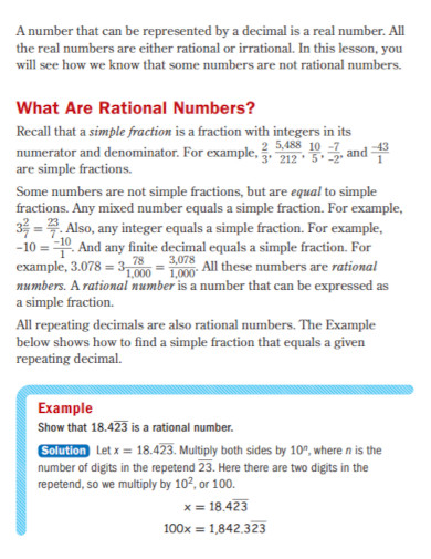 rational numbers example1