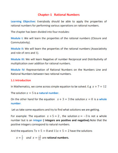 rational numbers modules