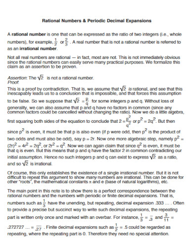 rational numbers notes