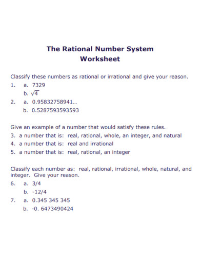 case study questions rational numbers