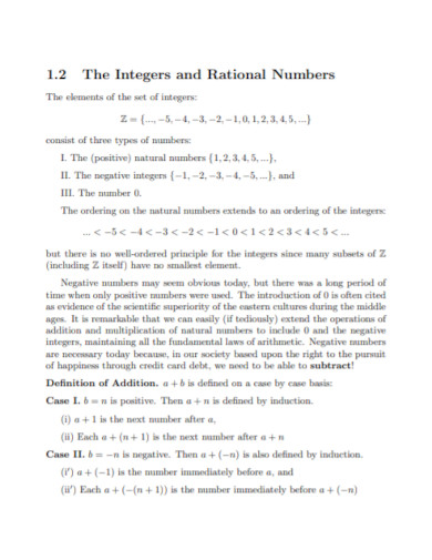 rational numbers and integers