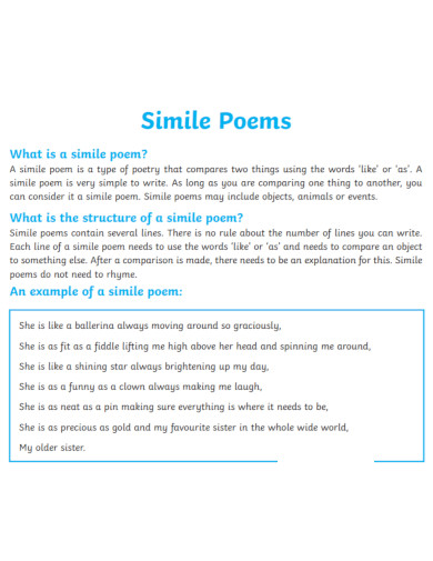 simile poems with examples