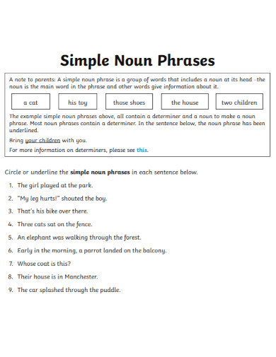 simple noun phrases