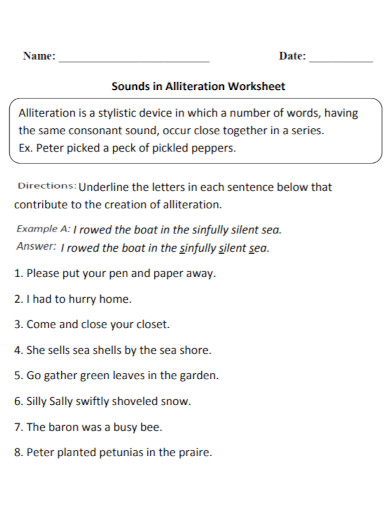 sounds in alliteration worksheet 