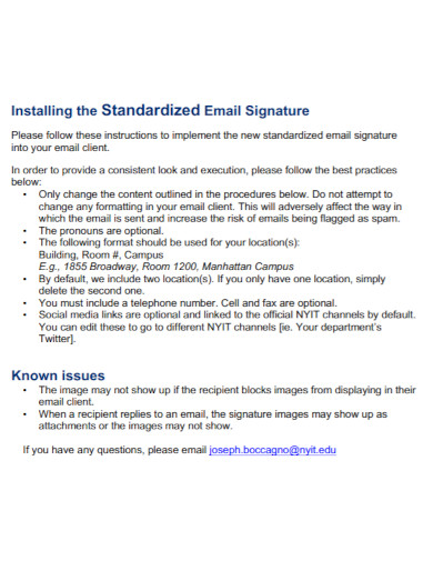 standardized email signature