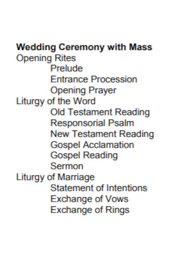 starting with wedding program