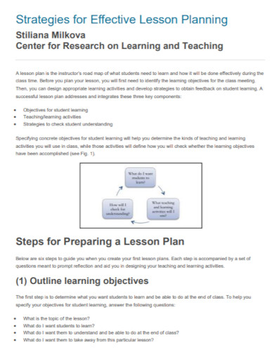 strategies for effective lesson planning