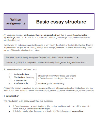 structure of essay writing