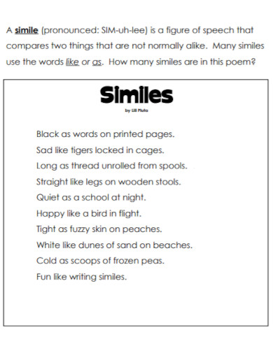 36+ Examples of a Simile - PDF | Examples
