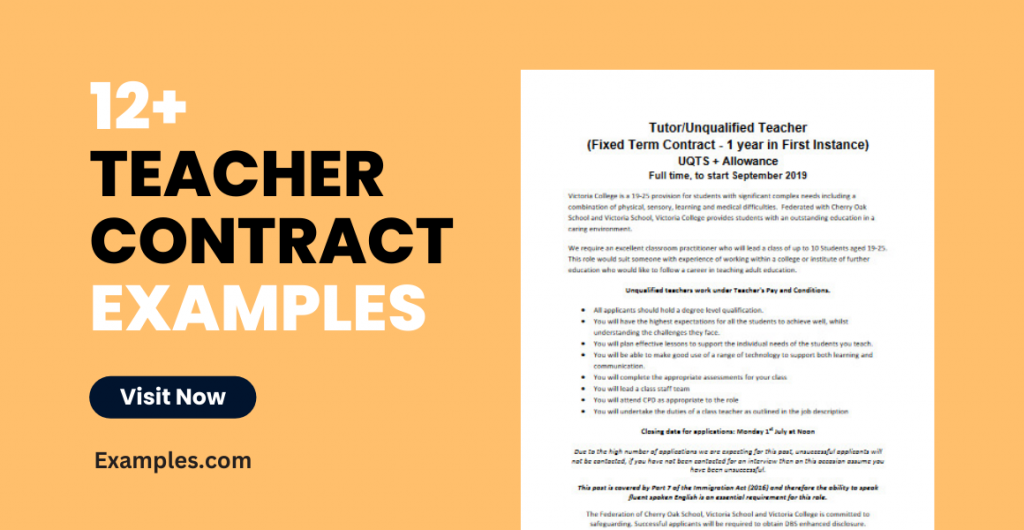 Teacher Contract Examples