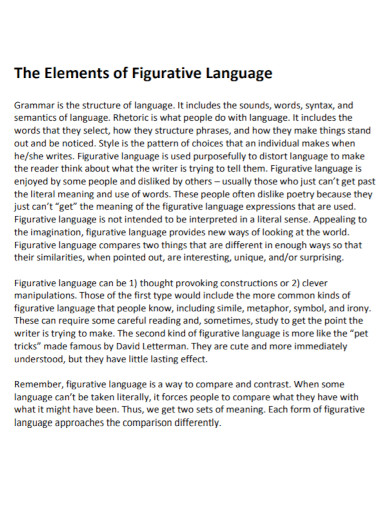 the elements of figurative language