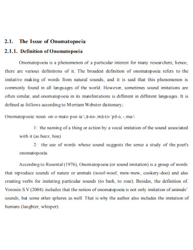the issue of onomatopoeia 