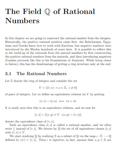 the rational numbers