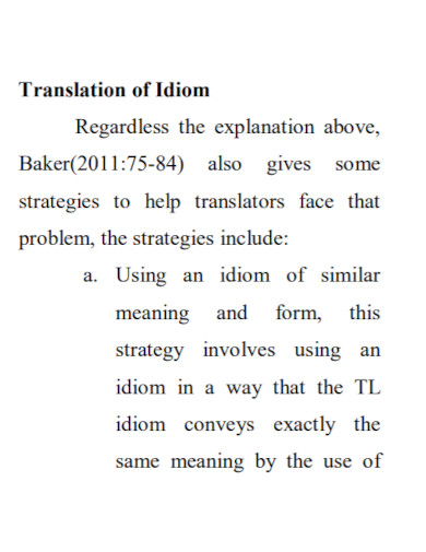 translation of idiom in pdf