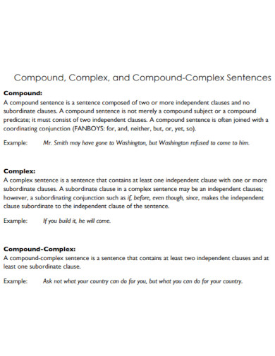 university compound sentences