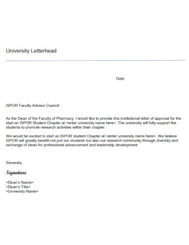 university letterhead example