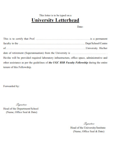 university letterhead
