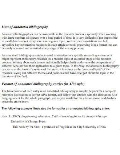 uses of annotated bibliography