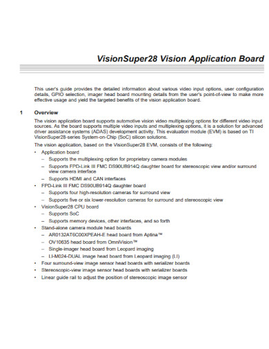 vision application board