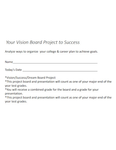 vision board project to success