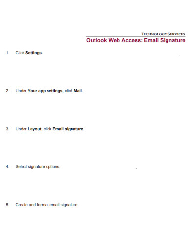 web access email signature