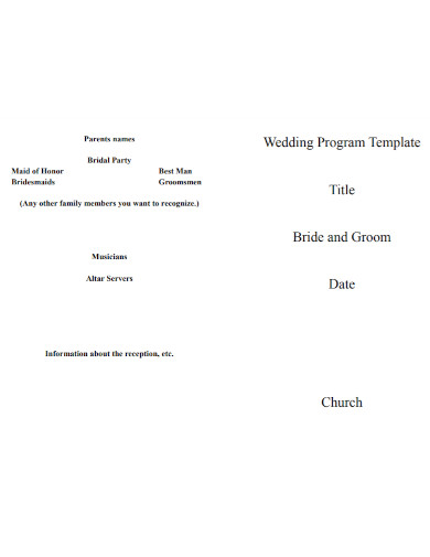 wedding program example in pdf