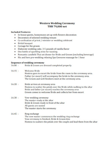 western wedding program
