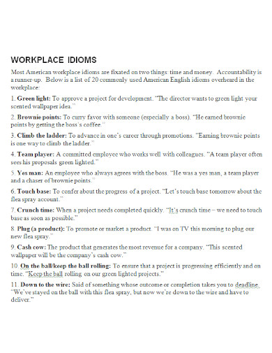 workplace idioms